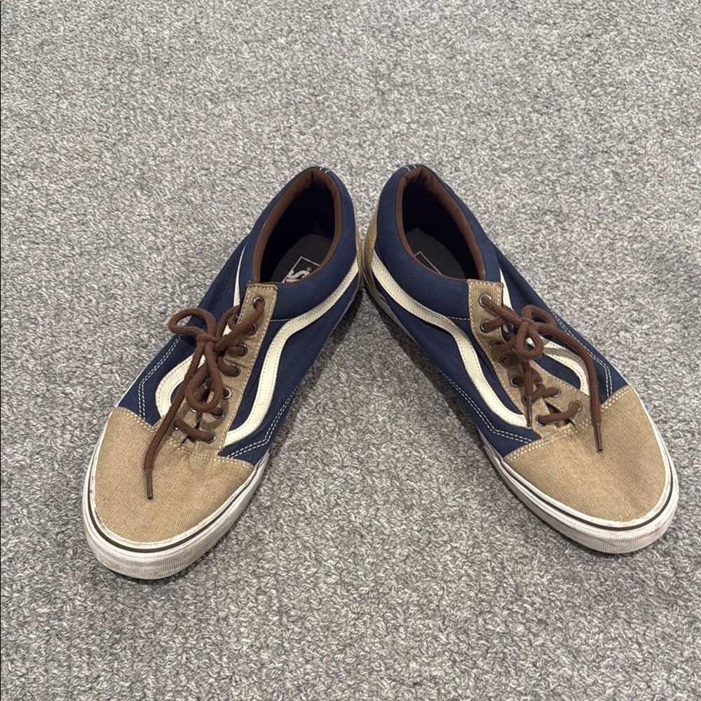 Vans Blue and Tan Old Skool Sneakers